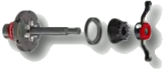 DuoMatic velenas Tr40x3 mm su integruota išsiplečiančia centravimo įvore ir SoftGrip rankena, tinka staklėms: HOFMANN, BEISSBARTH, SICAM, M&B